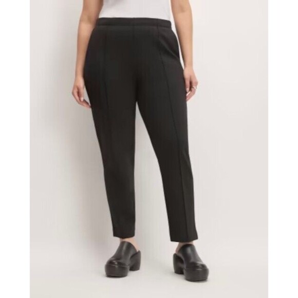 Everlane Dream Pant Black Pull On Pintuck Tapered Ankle Pockets Size XS - Picture 1 of 12